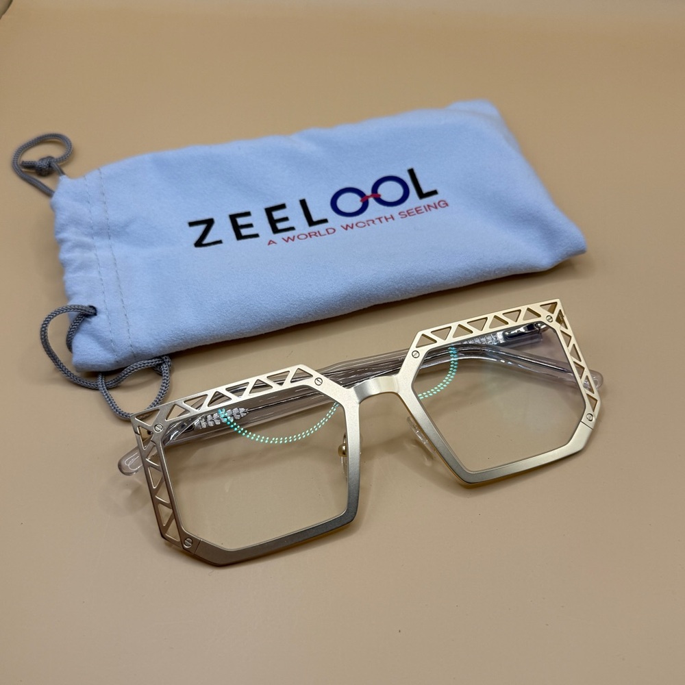 Zeelool Gold Geometric Frame Glasses